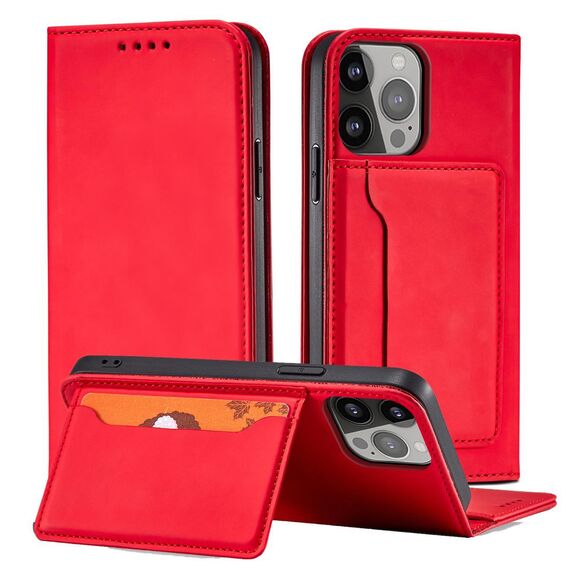Magnet Card Case for iPhone 13 Pro Pouch Card Wallet Card Holder Red - Apple Cases - Cases - Techbox