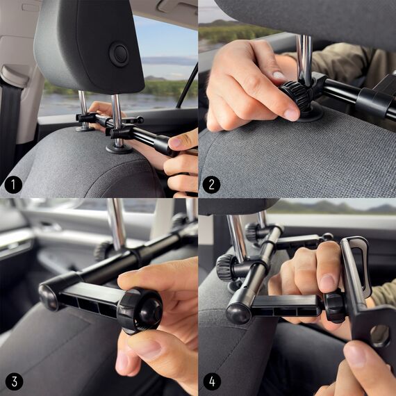Wozinsky Double Headrest Car Phone Holder Black (WTHBK1) | Techbox