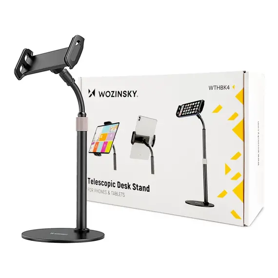 Wozinsky stand for tablet and phone on the desk black (WTHBK4) | Techbox