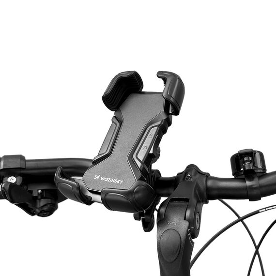 Wozinsky strong phone holder for bicycle, motorcycle, scooter handlebars, black (WBHBK6) | Techbox