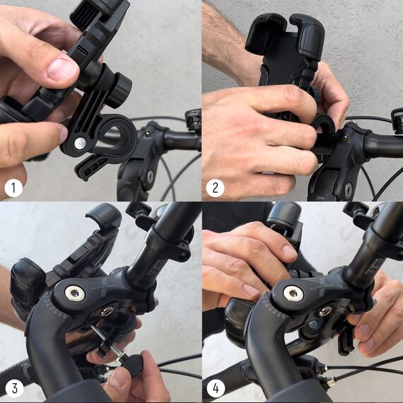 Wozinsky strong phone holder for bicycle, motorcycle, scooter handlebars, black (WBHBK6) | Techbox