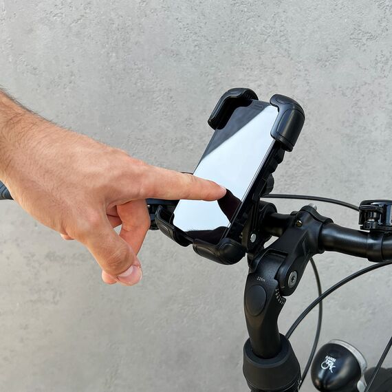 Wozinsky strong phone holder for bicycle, motorcycle, scooter handlebars, black (WBHBK6) | Techbox
