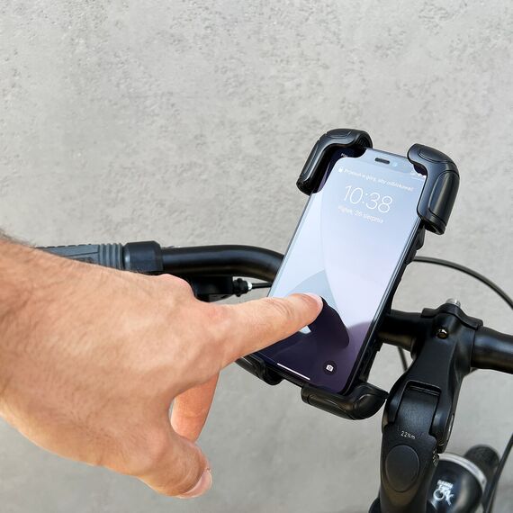 Wozinsky strong phone holder for bicycle, motorcycle, scooter handlebars, black (WBHBK6) | Techbox