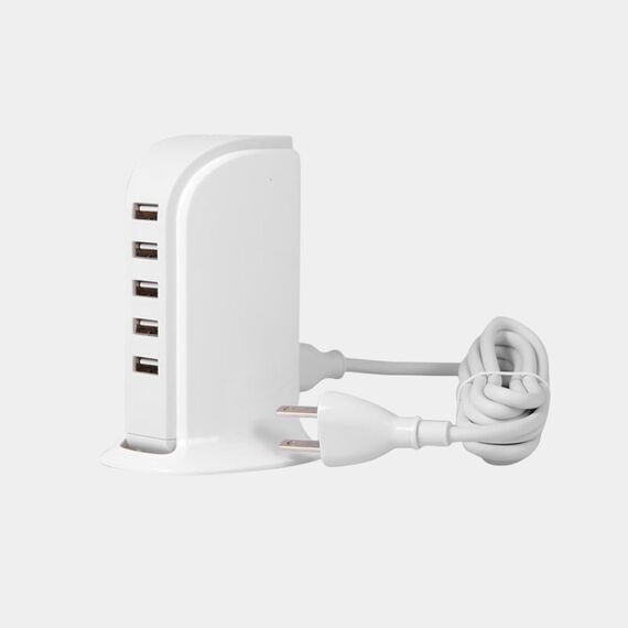 Dudao 5x USB charger with built-in EU power cable white (A5EU) | Techbox