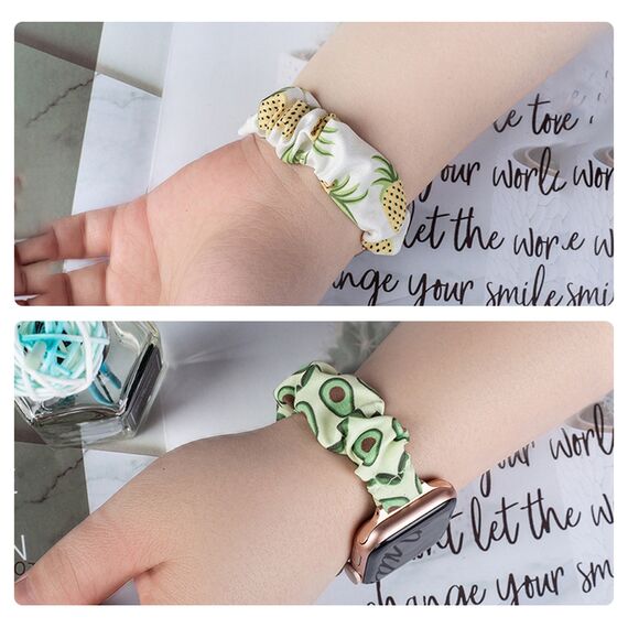 Fabric band for Apple Watch 42 / 44 / 45 mm strap bracelet rubber band - pineapple | Techbox