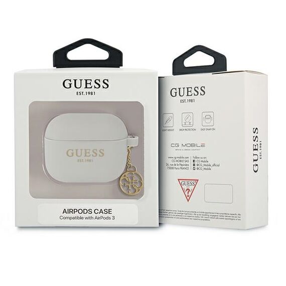 Guess GUA3LSC4EG AirPods 3 cover grey/grey Silicone Charm 4G Collection | Techbox