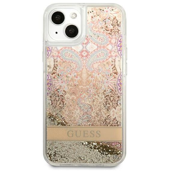 Guess GUHCP13SLFLSD iPhone 13 mini 5.4" gold/gold hardcase Paisley Liquid Glitter | Techbox