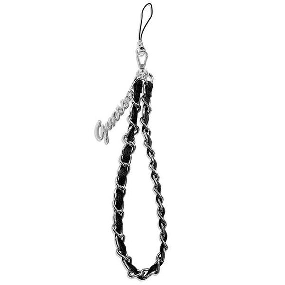 Guess pendant GUSTSASSK Phone Strap black / black Chain Metal Logo Charm - Smartphone Accessories - Cables & Accessories - Techbox