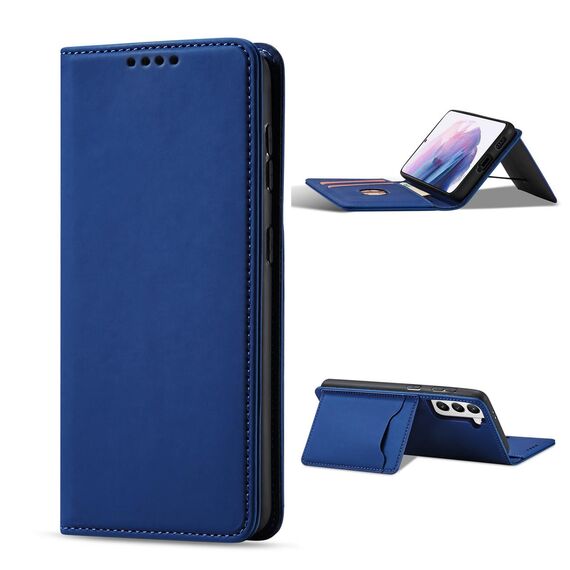 Magnet Card Case Case for Samsung Galaxy S22 + (S22 Plus) Pouch Wallet Card Holder Blue | Techbox