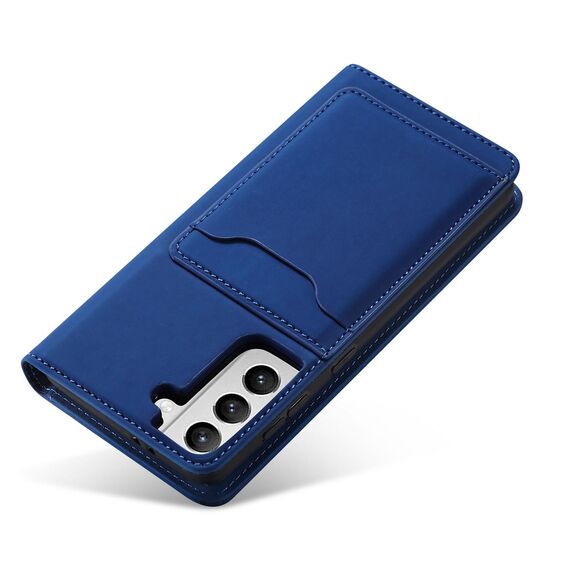 Magnet Card Case Case for Samsung Galaxy S22 + (S22 Plus) Pouch Wallet Card Holder Blue | Techbox