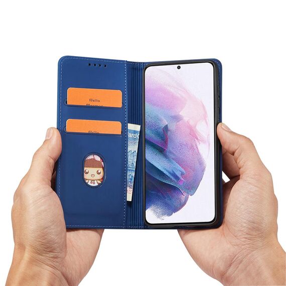 Magnet Card Case Case for Samsung Galaxy S22 + (S22 Plus) Pouch Wallet Card Holder Blue | Techbox