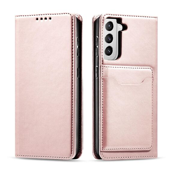 Magnet Card Case for Samsung Galaxy S22 + (S22 Plus) Pouch Wallet Card Holder Pink | Techbox