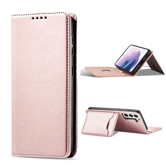 Magnet Card Case for Samsung Galaxy S22 + (S22 Plus) Pouch Wallet Card Holder Pink | Techbox