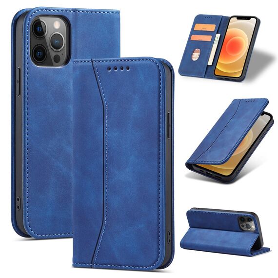 Magnet Fancy Case Case for iPhone 12 Pro Max Pouch Card Wallet Card Stand Blue - Apple Cases - Cases - Techbox