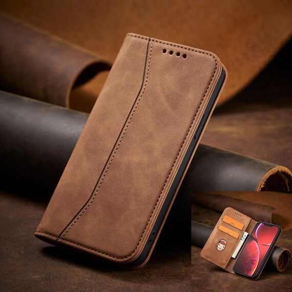 Magnet Fancy Case Case for iPhone 13 Pro Max Pouch Card Wallet Card Holder Brown - Apple Cases - Cases - Techbox