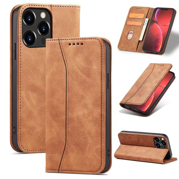 Magnet Fancy Case Case for iPhone 13 Pro Max Pouch Card Wallet Card Holder Brown - Apple Cases - Cases - Techbox