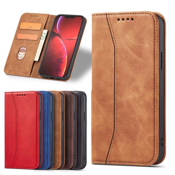 Magnet Fancy Case Case for iPhone 13 Pro Max Pouch Card Wallet Card Holder Brown - Apple Cases - Cases - Techbox