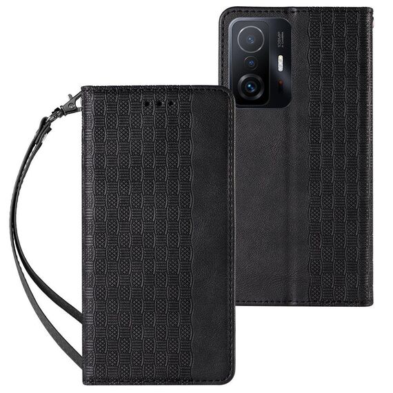 Magnet Strap Case Case for Xiaomi Redmi Note 11 Pro Pouch Wallet + Mini Lanyard Pendant Black | Techbox