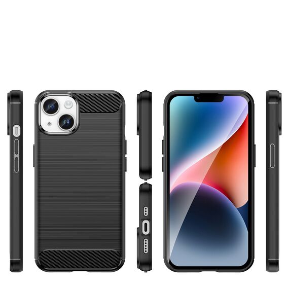 Carbon Case for iPhone 14 Plus flexible gel back cover black | Techbox