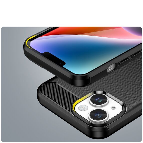 Carbon Case for iPhone 14 Plus flexible gel back cover black | Techbox