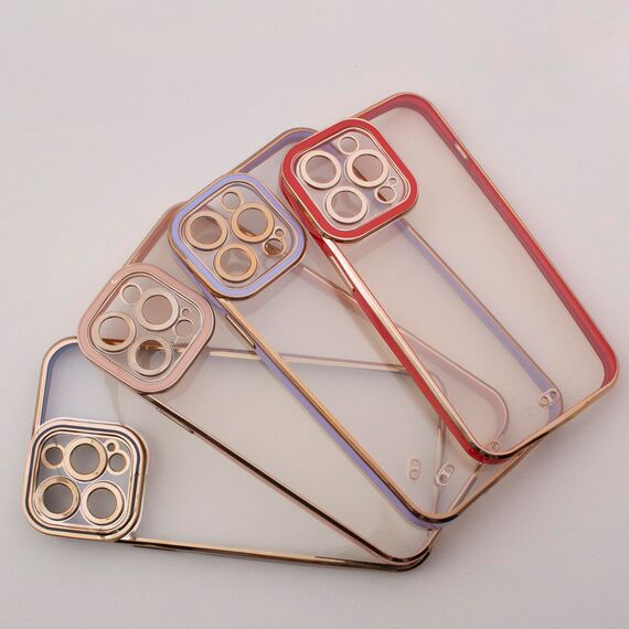 Fashion Case for iPhone 12 Gold Frame Gel Cover Red | Techbox