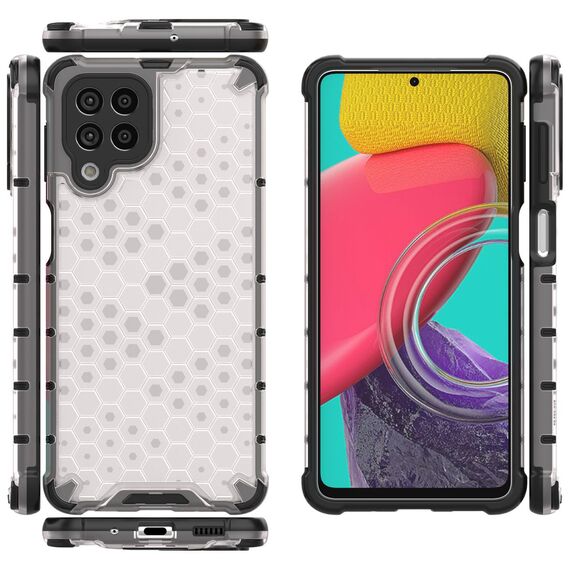 Honeycomb case armored cover with a gel frame for Samsung Galaxy M53 5G transparent - Samsung Cases - Cases - Techbox