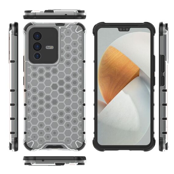 Honeycomb case armored cover with a gel frame for Vivo V23 5G transparent - Uncategorized Cases (2) - Cases - Techbox