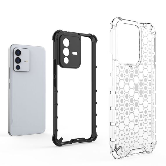 Honeycomb case armored cover with a gel frame for Vivo V23 5G transparent - Uncategorized Cases (2) - Cases - Techbox