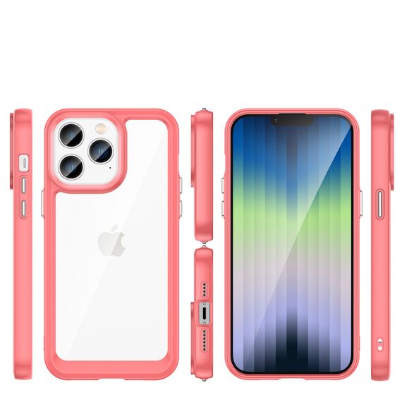 Outer Space Case iPhone 14 Pro hard cover with a gel frame red | Techbox