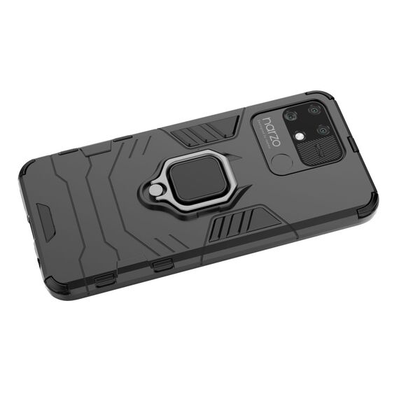 Ring Armor tough hybrid case cover + magnetic holder Realme Narzo 50A black | Techbox