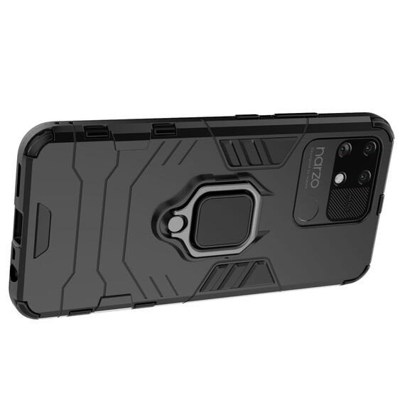 Ring Armor tough hybrid case cover + magnetic holder Realme Narzo 50A black | Techbox
