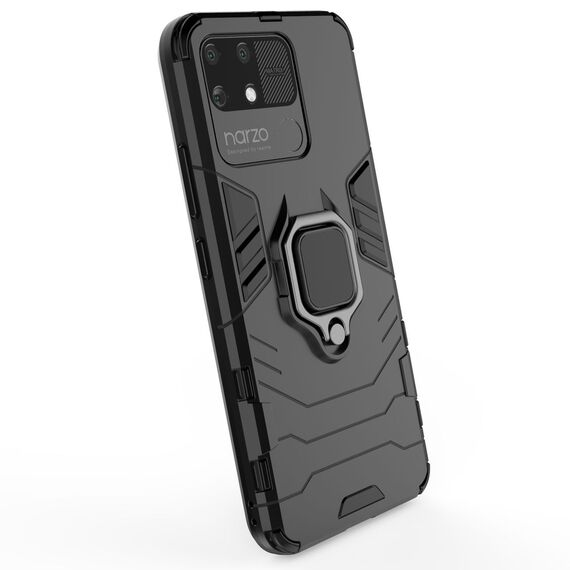Ring Armor tough hybrid case cover + magnetic holder Realme Narzo 50A black | Techbox