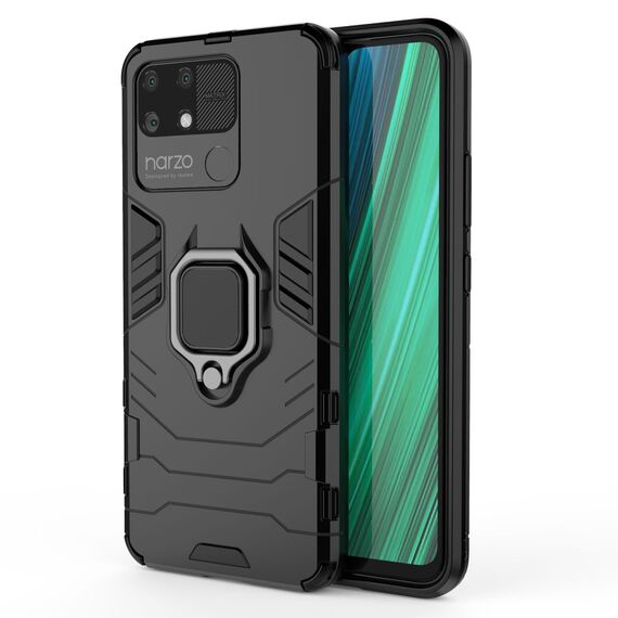 Ring Armor tough hybrid case cover + magnetic holder Realme Narzo 50A black | Techbox