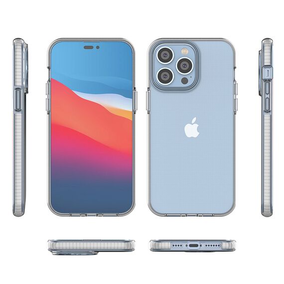 Spring Case for iPhone 14 Pro Max silicone cover with frame light blue | Techbox