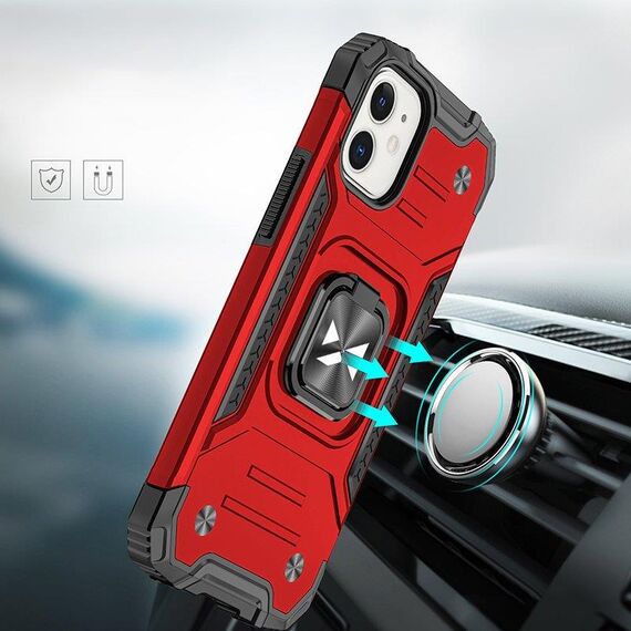 Wozinsky Ring Armor case for iPhone 14 armored cover magnetic holder ring red - Apple Cases - Cases - Techbox