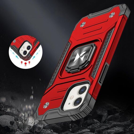 Wozinsky Ring Armor case for iPhone 14 armored cover magnetic holder ring red - Apple Cases - Cases - Techbox