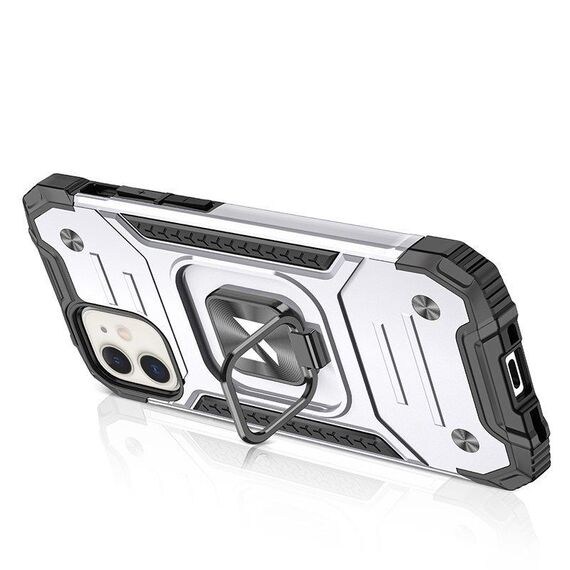 Wozinsky Ring Armor case for iPhone 14 armored cover magnetic holder ring silver | Techbox