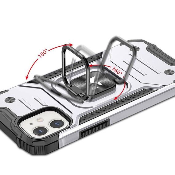 Wozinsky Ring Armor case for iPhone 14 armored cover magnetic holder ring silver | Techbox