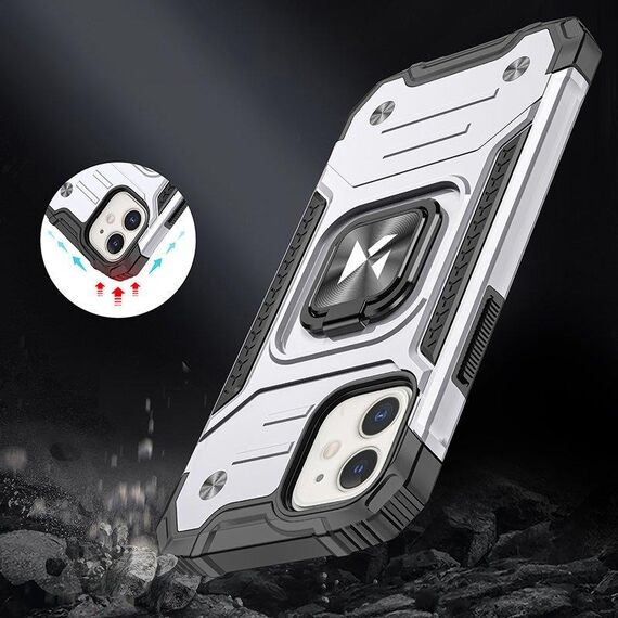 Wozinsky Ring Armor case for iPhone 14 armored cover magnetic holder ring silver | Techbox