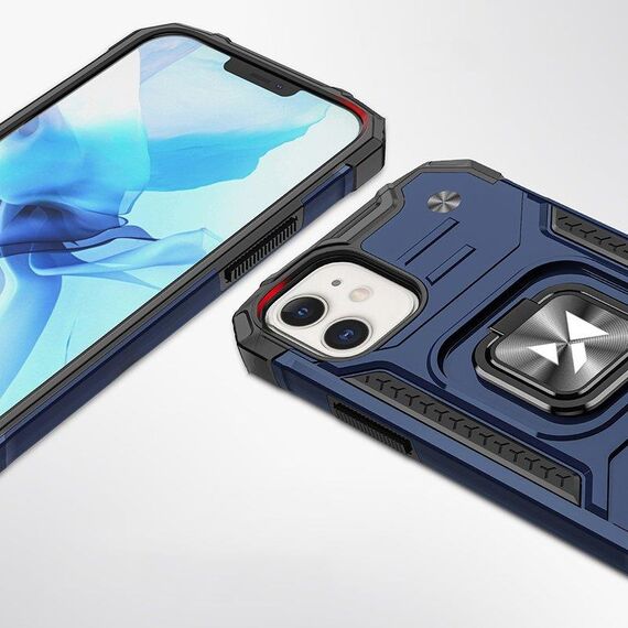 Wozinsky Ring Armor case for iPhone 14 Plus armored cover magnetic holder ring blue | Techbox