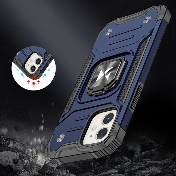 Wozinsky Ring Armor case for iPhone 14 Plus armored cover magnetic holder ring blue | Techbox
