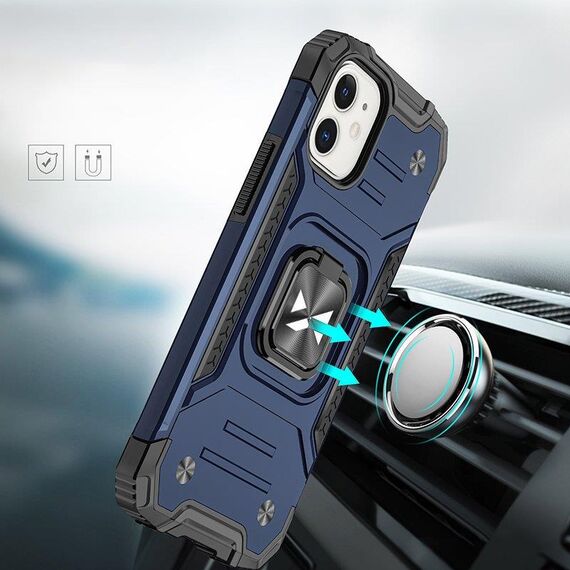 Wozinsky Ring Armor case for iPhone 14 Plus armored cover magnetic holder ring blue | Techbox