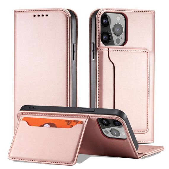 Magnet Card Case case for iPhone 14 Pro flip cover wallet stand pink - Apple Cases - Cases - Techbox