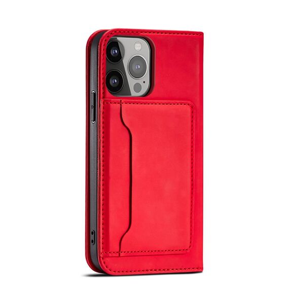 Magnet Card Case case for iPhone 14 Pro Max flip cover wallet stand red - Apple Cases - Cases - Techbox