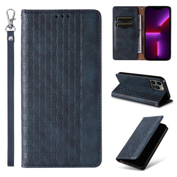 Magnet Strap Case Case for iPhone 14 Pro Max Flip Wallet Mini Lanyard Stand Blue - Apple Cases - Cases - Techbox