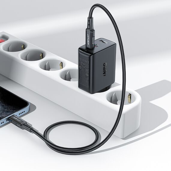 Acefast A29 PD50W GaN (USB-C + USB-C) dual port charger black - Travel Chargers - Smartphone Chargers - Techbox