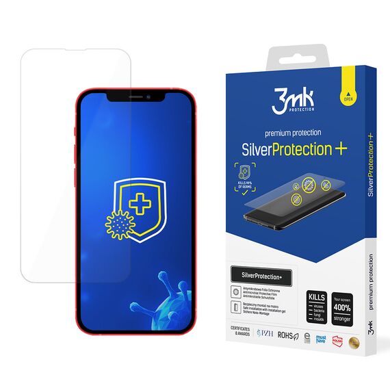 Antibacterial screen protector for iPhone 13 from the 3mk Silver Protection+ series | Techbox