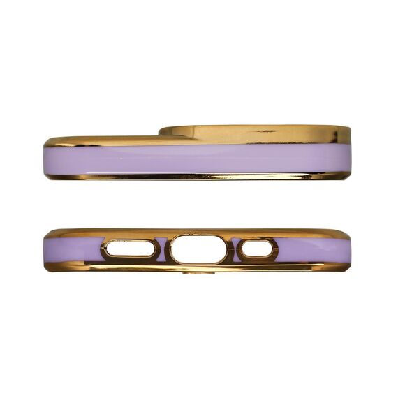 Fashion Case for iPhone 12 Pro Gold Frame Gel Cover Purple | Techbox