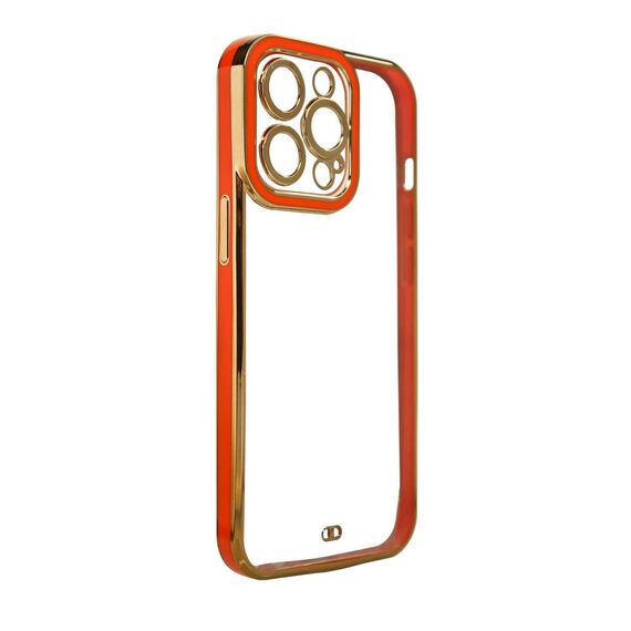 Fashion Case for iPhone 12 Pro Gold Frame Gel Cover Red - Apple Cases - Cases - Techbox