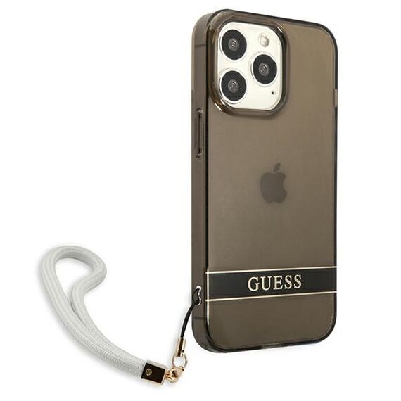 Guess GUHCP13LHTSGSK iPhone 13 Pro / 13 6.1" black/black hardcase Translucent Stap | Techbox
